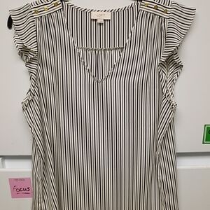 Striped Black and White Women's Top